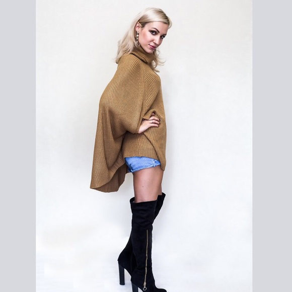 ✨Host Pick✨Camel Colored Chunky Knit Swing Sweater - Picture 7 of 8